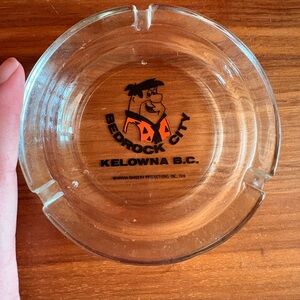 Bedrock City Glass Ashtray flintstones